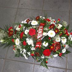red and white oasis spray